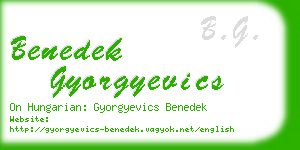 benedek gyorgyevics business card